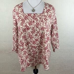 TAOHUADAO WOMENS CASUAL LOOSE TUNIC TOP FOR LEGGINGS CHIFFON BLOUSE 2X